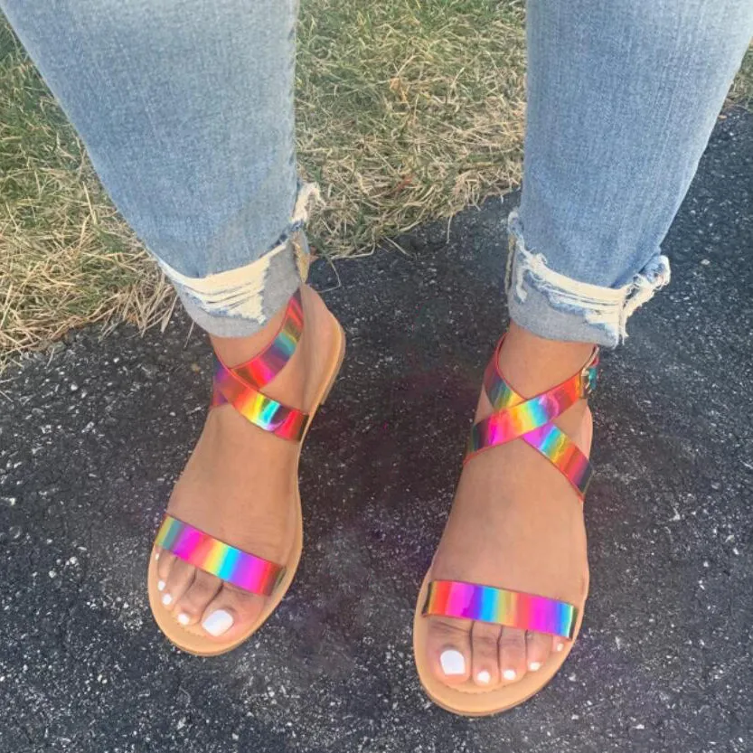 PDEP new design fashion comfortable sandals for ladies multicolor summer sandals flat casual for women summer sandals, Color
PDEP new design fashion comfortable sandals for ladies multicolor summer sandals flat casual for women summer sandals, Color