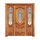 American Style Contemporary Main Entrance Wooden Glass Door With Sidelites