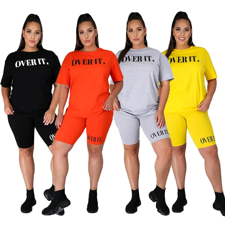 2021 new arrivals custom women clothing plus size loose solid color work out sport two 2 piece shorts set
2021 new arrivals custom women clothing plus size loose solid color work out sport two 2 piece shorts set