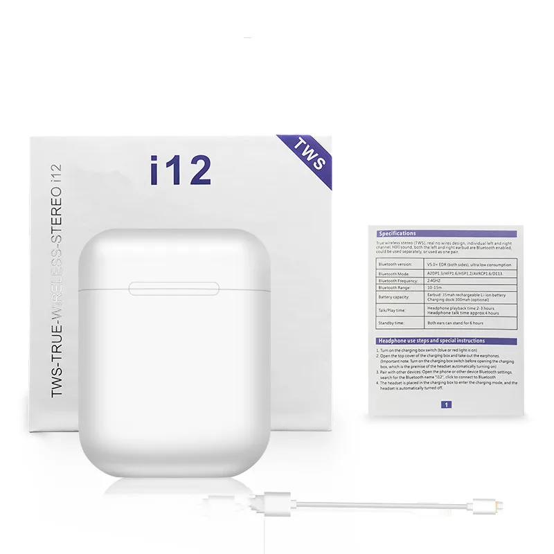 promotion good quality wireless earphone sport Stereo 5.0 i12 TWS mini earbuds earphone for iphone android phone, White
promotion good quality wireless earphone sport Stereo 5.0 i12 TWS mini earbuds earphone for iphone android phone, White