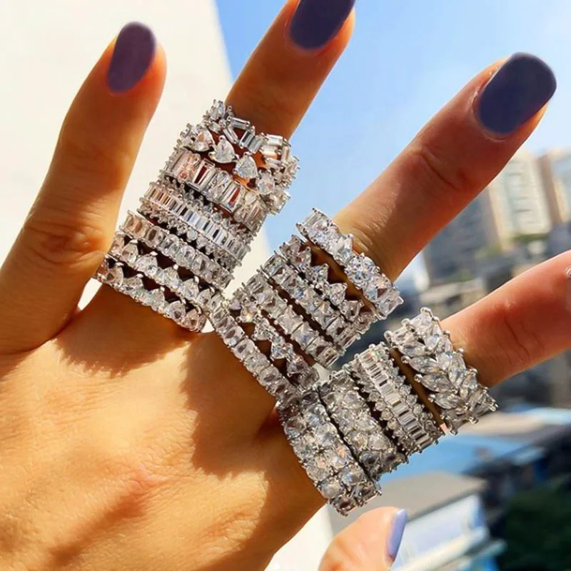 Trendy CZ Stone Big Rings S925 Silver Jewelry Iced Out Cubic Zirconia Hip Hop Bling Diamond Wedding Ring Set for Men Women 2022
Trendy CZ Stone Big Rings S925 Silver Jewelry Iced Out Cubic Zirconia Hip Hop Bling Diamond Wedding Ring Set for Men Women 2022