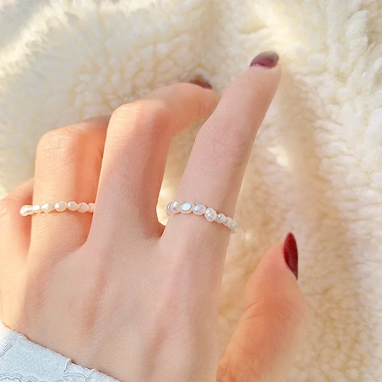 Natural Freshwater Beaded Pearl Ring Vintage Baroque Circle Minimalist Ring for Women 2021 New, As show
Natural Freshwater Beaded Pearl Ring Vintage Baroque Circle Minimalist Ring for Women 2021 New, As show