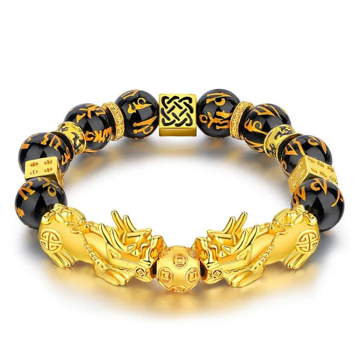 Gemostone Obsidian Black Beaded Amule PIXU Bracelet Lucky Feng Shui Wealth Bracelet, As pictures show 
Gemostone Obsidian Black Beaded Amule PIXU Bracelet Lucky Feng Shui Wealth Bracelet, As pictures show