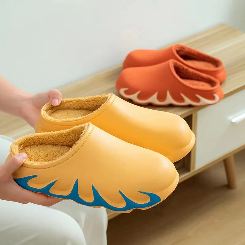 Joghn Winter waterproof EVA hand-painted flame cotton slippers with plush thick soles couple warm plush shoes, Colors
Joghn Winter waterproof EVA hand-painted flame cotton slippers with plush thick soles couple warm plush shoes, Colors