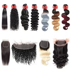 10A Mink Brazilian Virgin Human Hair,High Quality Virgin Hair Bundles With Closure, 100 Raw Unprocessed Virgin Hair