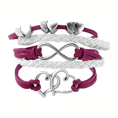 New Romantic Leather Hoop Rope Layers Heart Colorful Accessories Foreign Trade Selling Bracelet for Gilrs 
New Romantic Leather Hoop Rope Layers Heart Colorful Accessories Foreign Trade Selling Bracelet for Gilrs