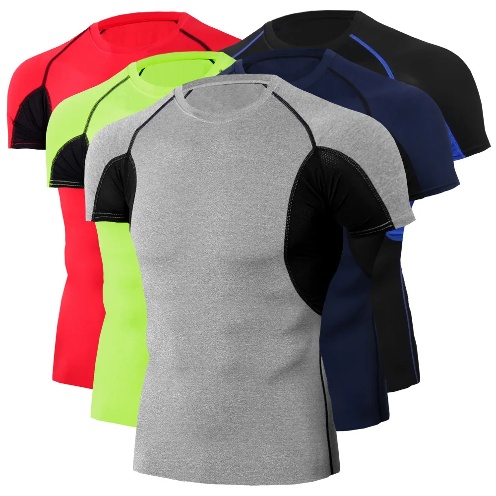 Men's Tight Short Sleeve Sports Running Training Stretch Stitching Color Fitness Men's T-Shirt
Men's Tight Short Sleeve Sports Running Training Stretch Stitching Color Fitness Men's T-Shirt