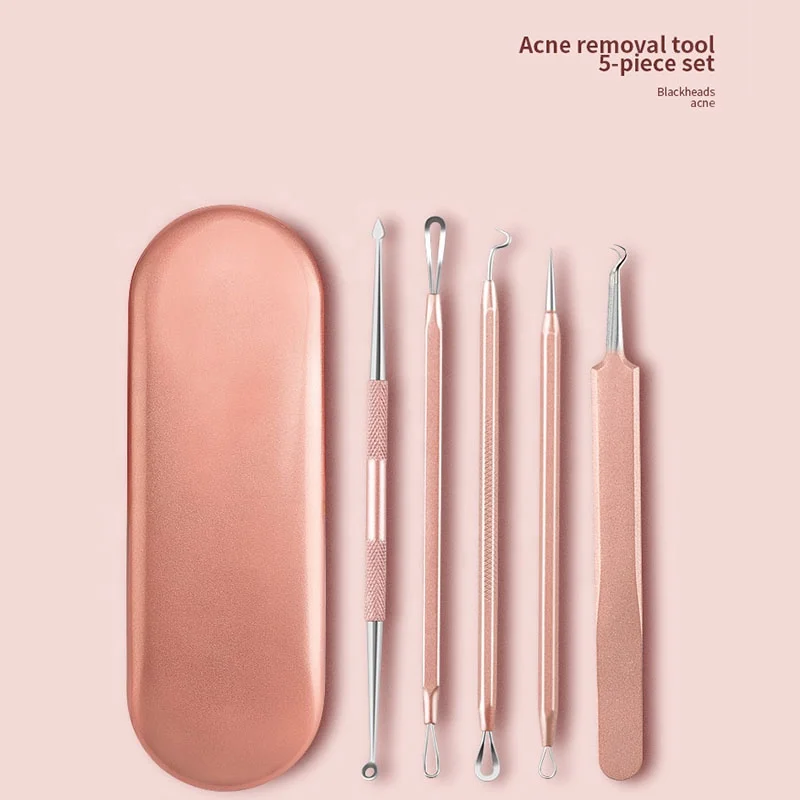 Blackhead Removal 5 Pcs Travel Kit Blackhead Remover Comedone Extractor Stainless Steel Pimple Popper Tool, Rose gold
Blackhead Removal 5 Pcs Travel Kit Blackhead Remover Comedone Extractor Stainless Steel Pimple Popper Tool, Rose gold