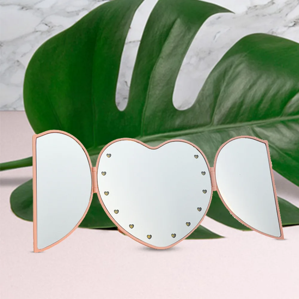Portable Heart Shaped Trifold Led Lights Purse Makeup Mirror
Portable Heart Shaped Trifold Led Lights Purse Makeup Mirror