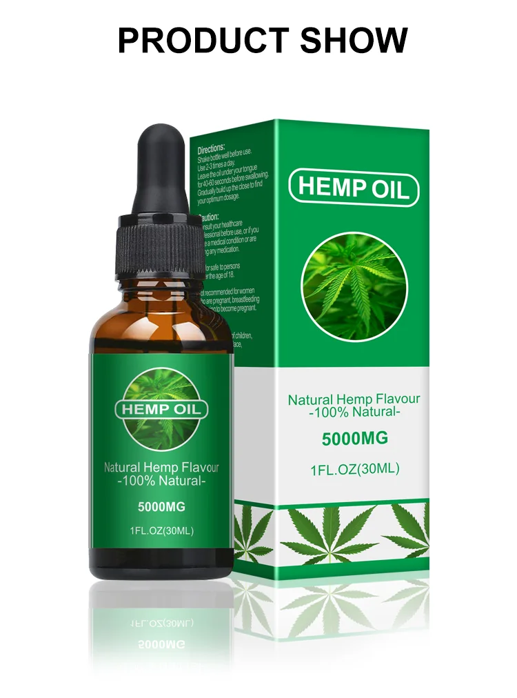 100% natural and organic extract hemp seed oil 5000mg 30ml