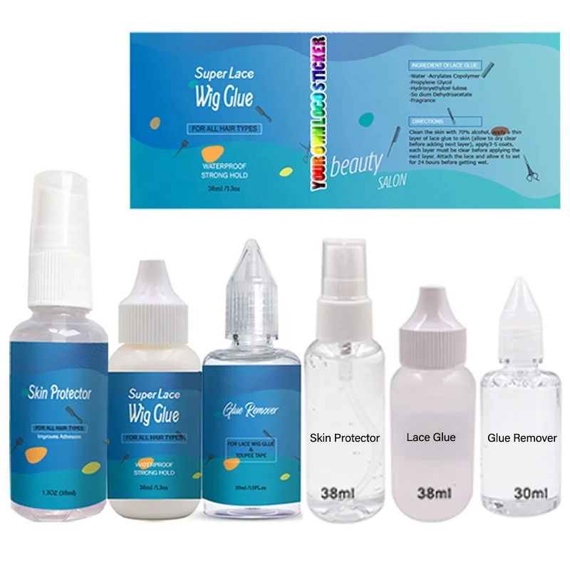 Travel Kits Portable Lace Glue Remover Skin Protector Spray Private Label Adhesive Lace Wig Glue Kit for Wigs, White, clear
Travel Kits Portable Lace Glue Remover Skin Protector Spray Private Label Adhesive Lace Wig Glue Kit for Wigs, White, clear