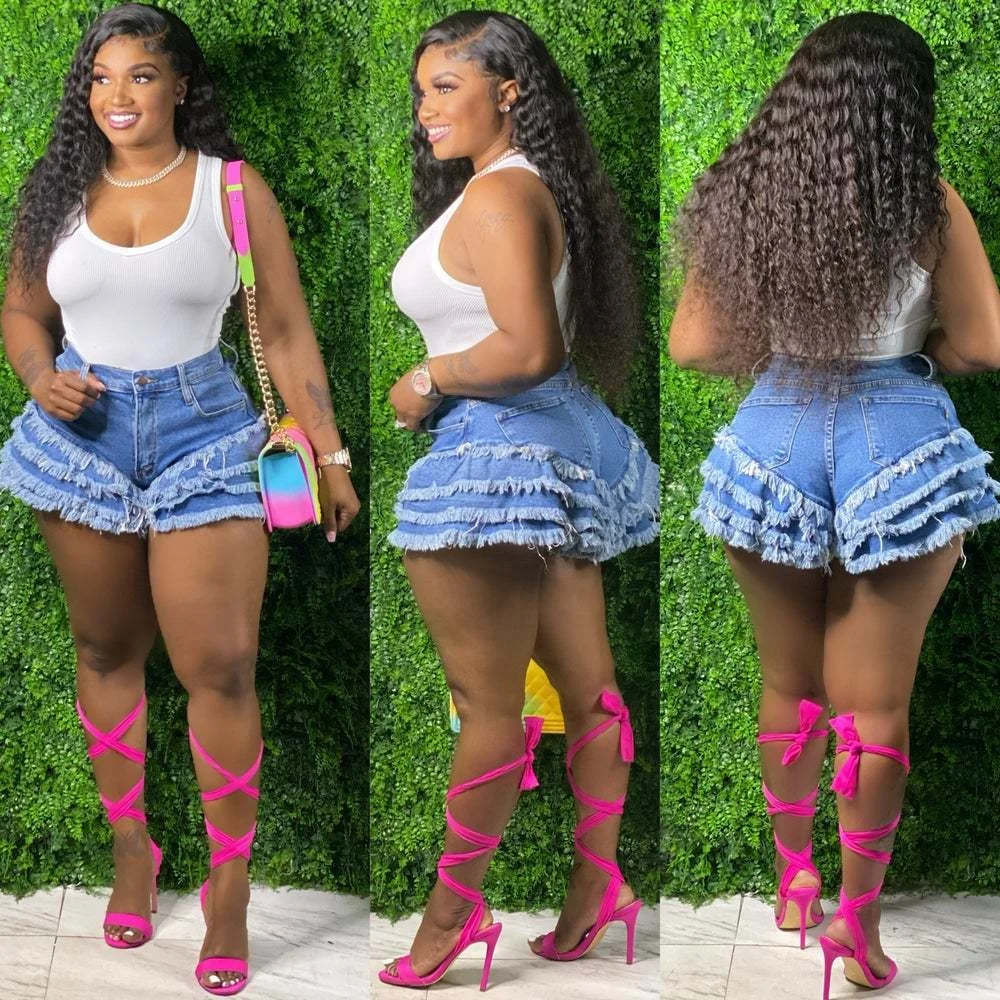 New Summer XXXL Denim Short Jeans High Waist Tassel Ruffle Skirt Skort Pants Denim Women Plus Size Jean Shorts, Blue/light blue/white/black
New Summer XXXL Denim Short Jeans High Waist Tassel Ruffle Skirt Skort Pants Denim Women Plus Size Jean Shorts, Blue/light blue/white/black