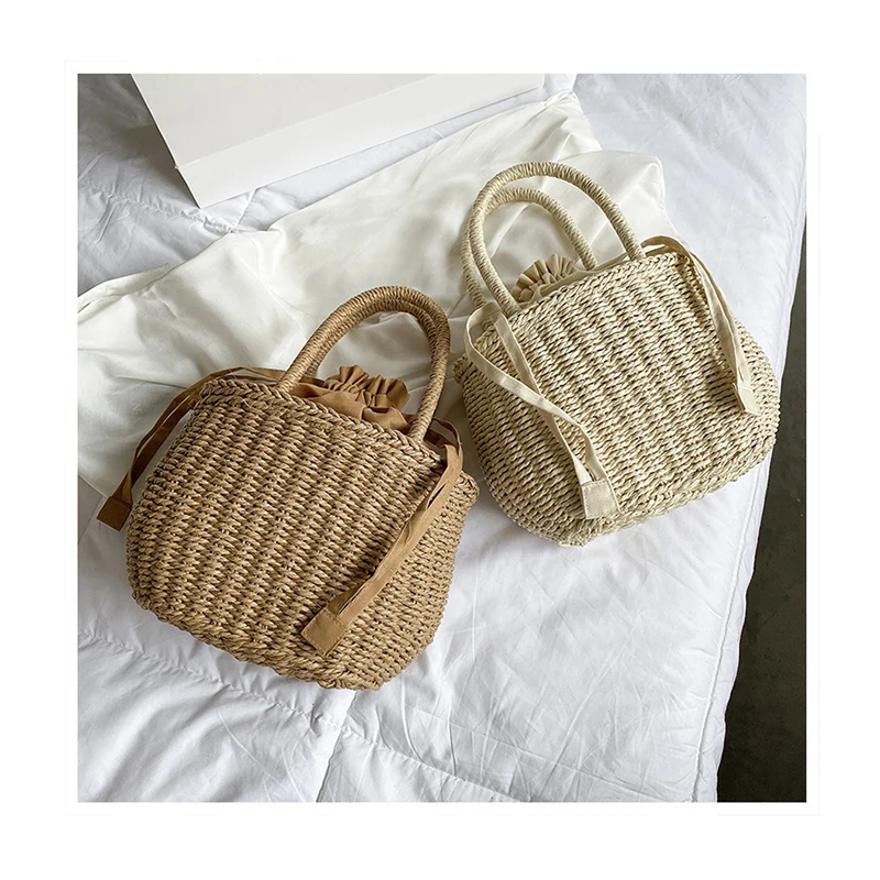 2021 summer New fashion straw bag paper rope travel holiday women's Handbag Woven beach hand shoulder Drawstring Basket Bag
2021 summer New fashion straw bag paper rope travel holiday women's Handbag Woven beach hand shoulder Drawstring Basket Bag