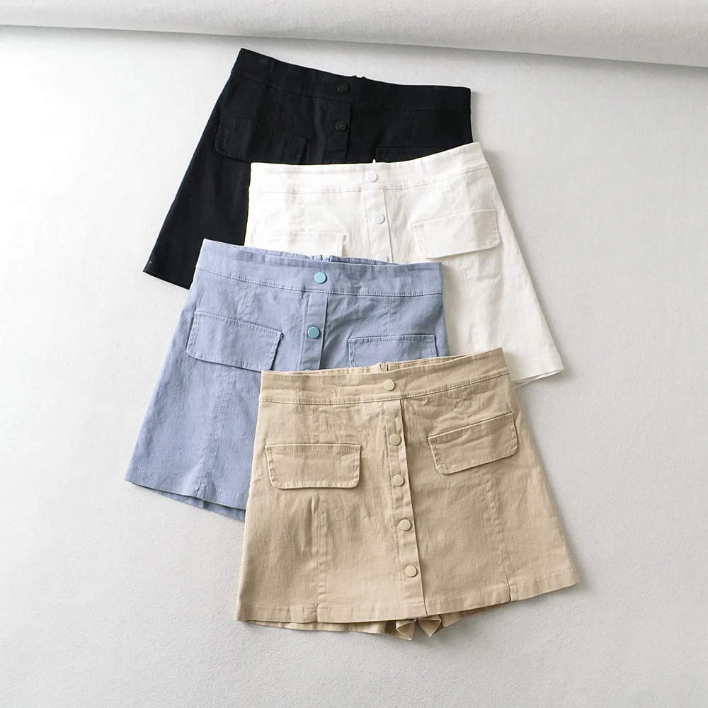 R31032S 2021 new arrival sexy plain pure color anti-glare culottes slim bag hip single-breasted denim skirt casual womens skirts, As picture
R31032S 2021 new arrival sexy plain pure color anti-glare culottes slim bag hip single-breasted denim skirt casual womens skirts, As picture