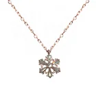 Fashion costume jewelry 925 sterling silver plated necklace snowflake necklace