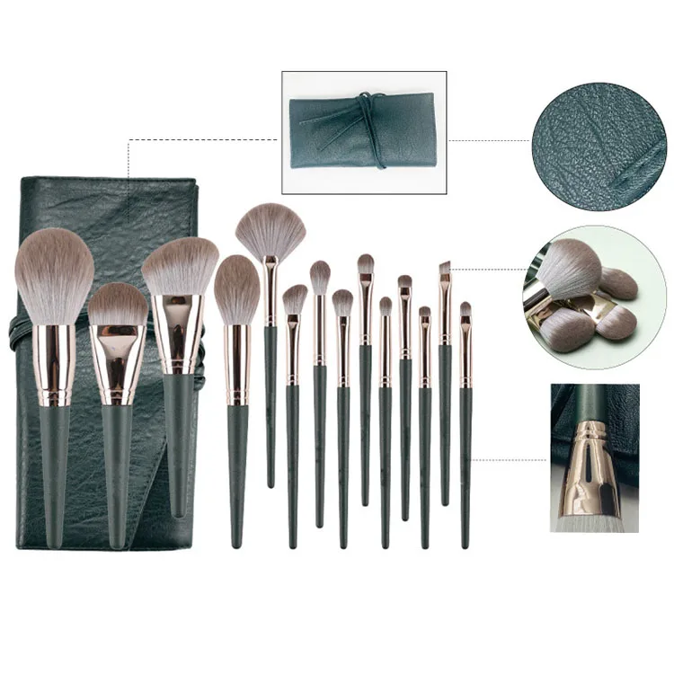 Hot selling Professional 14PCS Kabuki green makeup Brushes Custom Logo Natural Plastic Handle Makeup Brush Set
Hot selling Professional 14PCS Kabuki green makeup Brushes Custom Logo Natural Plastic Handle Makeup Brush Set