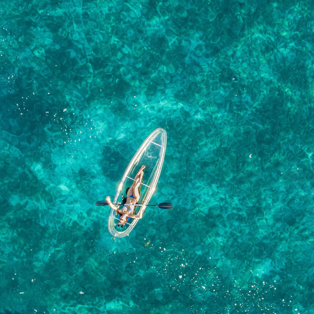 Crystal Clear Transparent Momentum Kayak boat for full immersion of water experience
Crystal Clear Transparent Momentum Kayak boat for full immersion of water experience