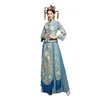 blue phoenix embroidery rhinestone bridal wedding gown vintage Chinese style wedding clothing