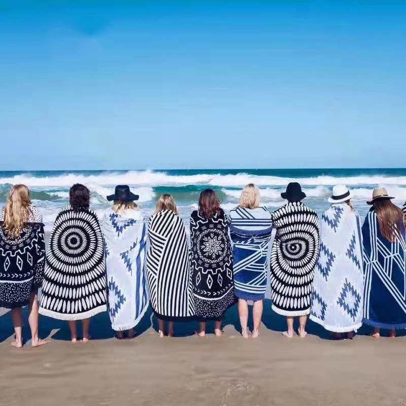 Fibre Round Tassel Beach Towel Printed Quick-drying Shawl Foldable Beach Mat Shawl Bath Towel Beach Blanket, Customized color/multi-colors
Fibre Round Tassel Beach Towel Printed Quick-drying Shawl Foldable Beach Mat Shawl Bath Towel Beach Blanket, Customized color/multi-colors