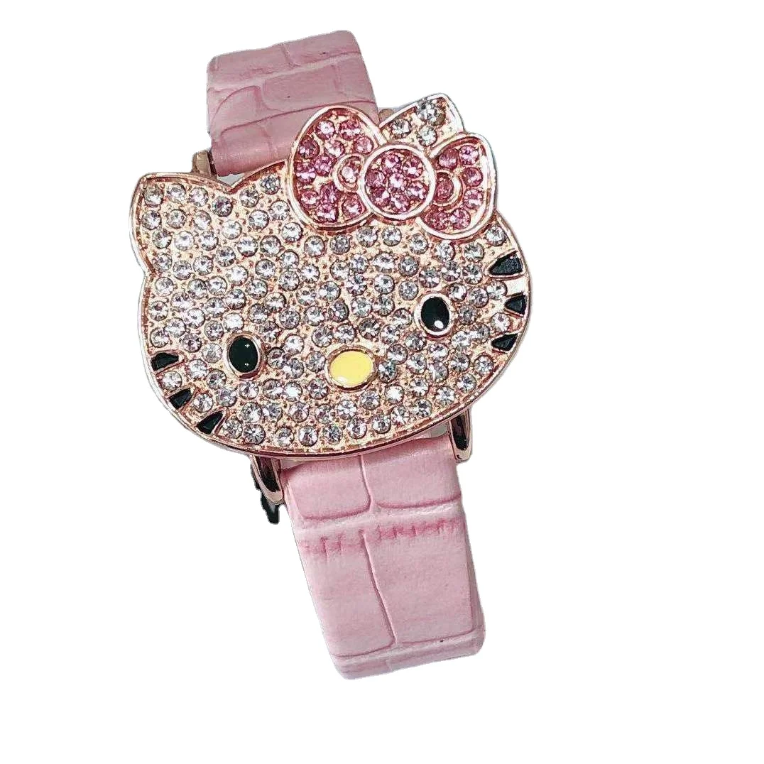 Newest flip-open cover hello kitty inlay diamond digital watch led watch for kids girls
Newest flip-open cover hello kitty inlay diamond digital watch led watch for kids girls