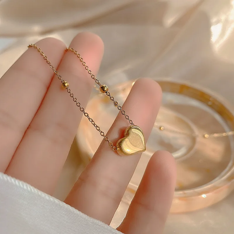 Gold Plated Heart Shape Titanium Stainless Steel Pendant Chain Necklace Fashion For Women
Gold Plated Heart Shape Titanium Stainless Steel Pendant Chain Necklace Fashion For Women