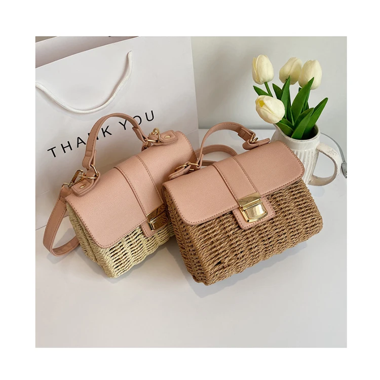 PU and Straw Patchwork Crossbody Bags Summer Woven Women Lock Hand Bags Designer Straw Box Purses Ladies Beach Handbags Mujer
PU and Straw Patchwork Crossbody Bags Summer Woven Women Lock Hand Bags Designer Straw Box Purses Ladies Beach Handbags Mujer
