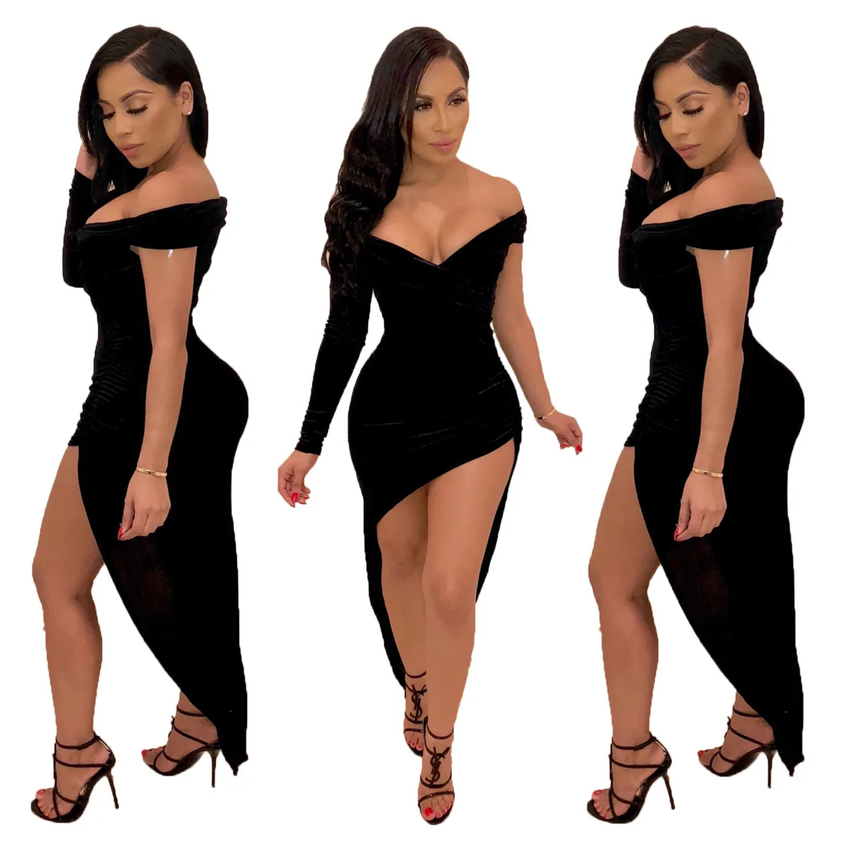 2021 Fashion Vestido Club Wear See Through Sexy Irregular Collar Black Women Bodycon Sexy Dress
2021 Fashion Vestido Club Wear See Through Sexy Irregular Collar Black Women Bodycon Sexy Dress