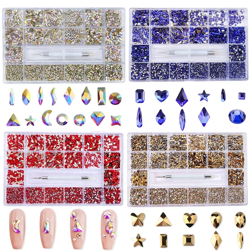 Qiao Nail Bling Diamond Crystal Glass Mix Sizes Non Hot Flatback Rhinestone Box Bulk Bling Box Nails Rhinestone For Nails Design
Qiao Nail Bling Diamond Crystal Glass Mix Sizes Non Hot Flatback Rhinestone Box Bulk Bling Box Nails Rhinestone For Nails Design