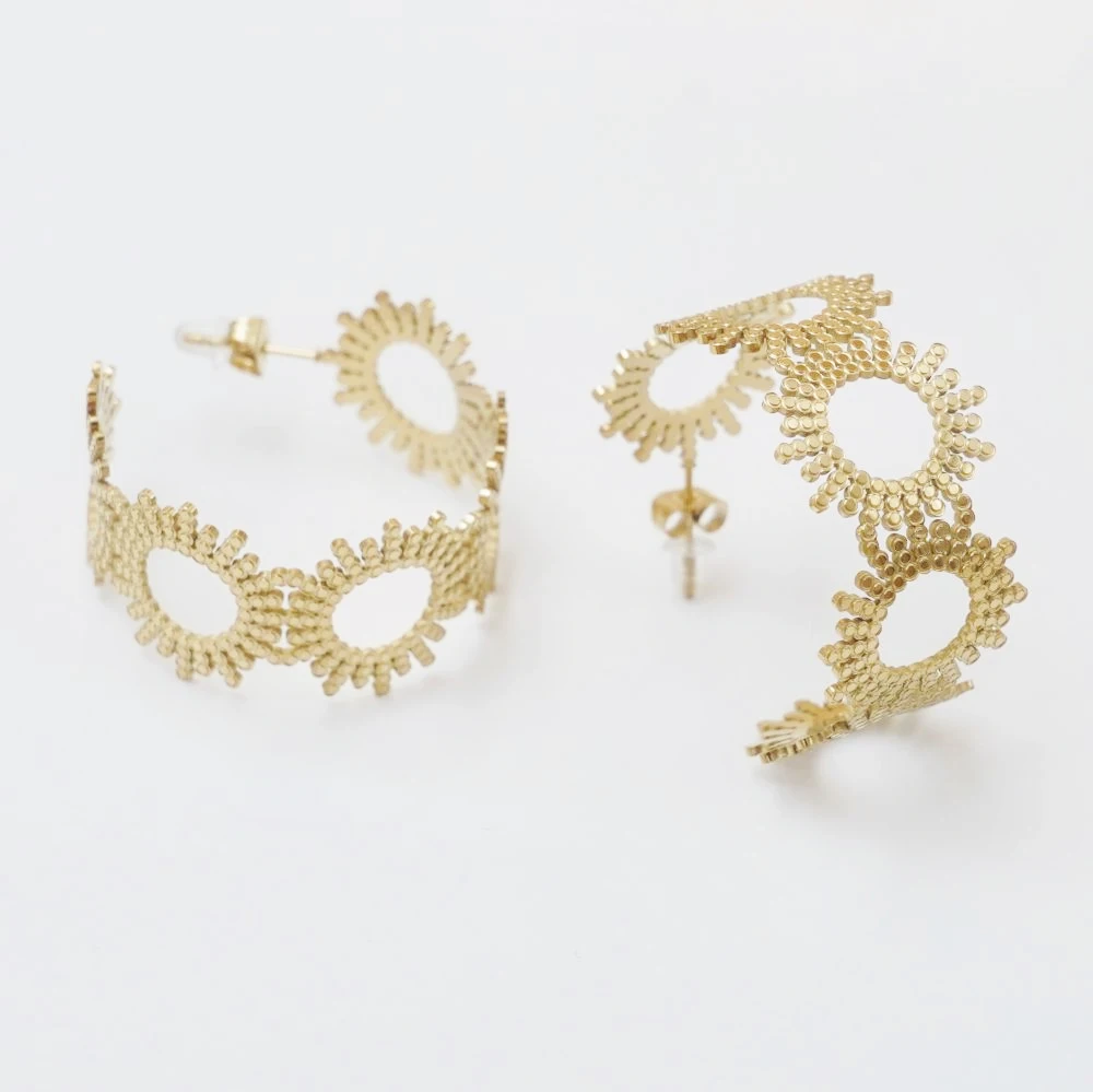Wholesale Women Jewelry Vintage Gold Plated Ladies Flower Floral Jwellary Classic Stainless Steel Titanium Earrings, 14k gold
Wholesale Women Jewelry Vintage Gold Plated Ladies Flower Floral Jwellary Classic Stainless Steel Titanium Earrings, 14k gold