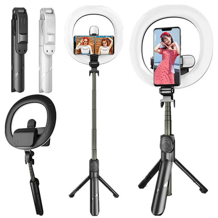 Remote control selfie shooting Aluminium Alloy light Tripod LED Ring Light selfie stick Adjustable length from 20cm to 86cm, Black/ white
Remote control selfie shooting Aluminium Alloy light Tripod LED Ring Light selfie stick Adjustable length from 20cm to 86cm, Black/ white