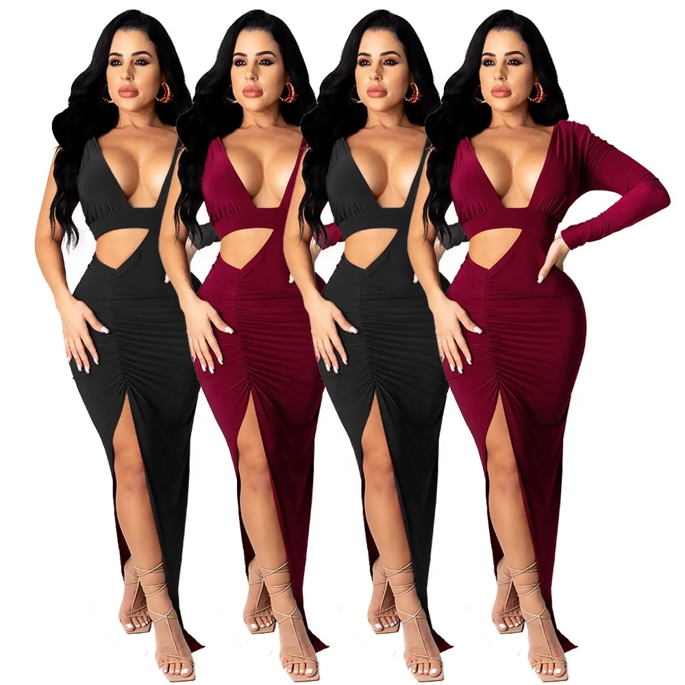 Long Party Dresses V Neck Bodycon Clubwear Hot Night Dress Women Club Dresses Sexy 2020
Long Party Dresses V Neck Bodycon Clubwear Hot Night Dress Women Club Dresses Sexy 2020