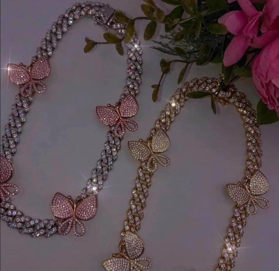 Wholesale Luxury Women Iced Out Jewelry Diamond Cuban Link Chain Butterfly Necklace, Steel corol, ip black
Wholesale Luxury Women Iced Out Jewelry Diamond Cuban Link Chain Butterfly Necklace, Steel corol, ip black
