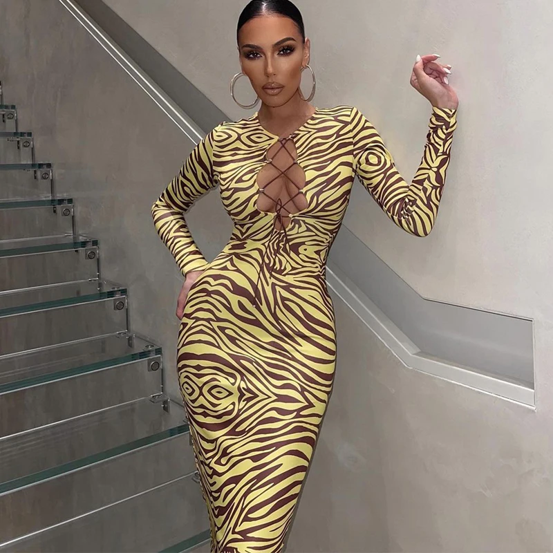 Lagerfe Lace Up Zebra Print Sexy Midi Dress Women 2021 Party Evening New Fashion Apparel Autumn Winter Wholesale Casual Clothes
Lagerfe Lace Up Zebra Print Sexy Midi Dress Women 2021 Party Evening New Fashion Apparel Autumn Winter Wholesale Casual Clothes
