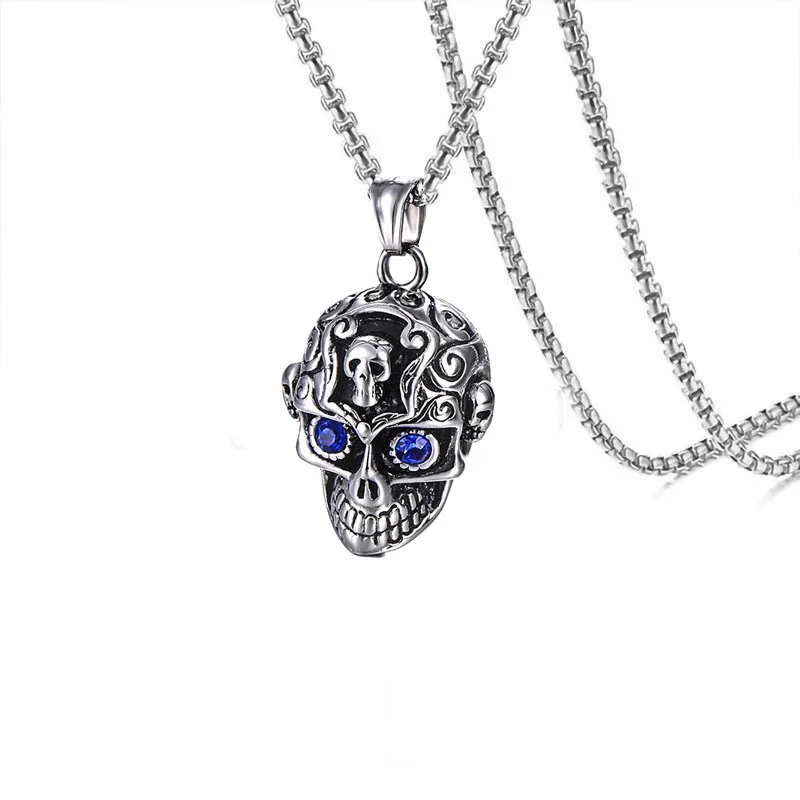 Factory Direct Supply Stainless Steel Skull Pendant Titanium Steel Men's Ghost Head Personality European and American Necklace
Factory Direct Supply Stainless Steel Skull Pendant Titanium Steel Men's Ghost Head Personality European and American Necklace