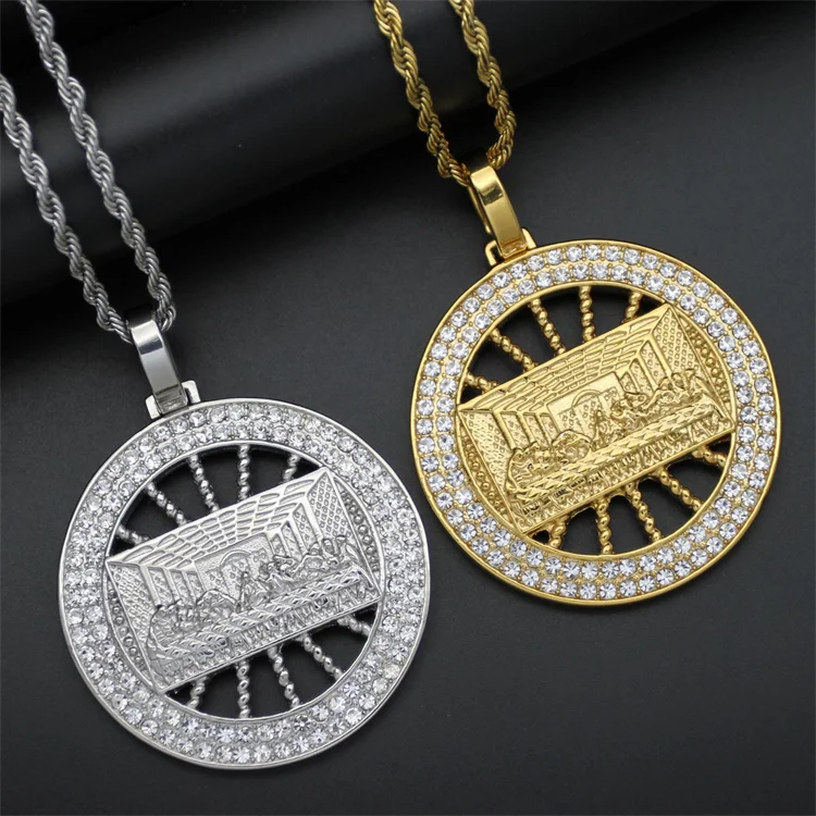 Factory direct sale last supper oil painting picture pendant stainless steel gold plated rhinestone cz necklace
Factory direct sale last supper oil painting picture pendant stainless steel gold plated rhinestone cz necklace