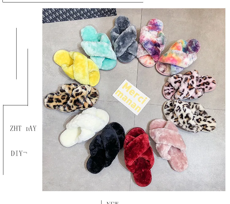 Fashion Slipper Colorful Winter Soft Plush Flat Women House Slippers Fluffy Faux Fur Slippers, Customized color
Fashion Slipper Colorful Winter Soft Plush Flat Women House Slippers Fluffy Faux Fur Slippers, Customized color