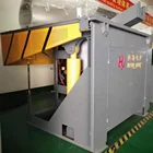 1 ton capacity steel shell hydraulic tilting coreless induction melting furnace for sale