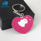 wholesale custom made best quality metal llavero funko pop sublimation pink heart keychain