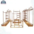 Elegant And Graceful Rose Gold Metal Display Rack Clothing Store Display Furniture