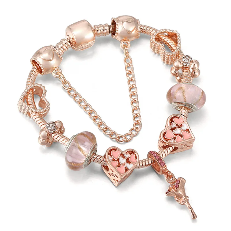 Sweet Dripping Oil Love Heart Bracelets European Transparent Austria Crystal Beads Rose Flower Charm Bracelet Valentine's Day
Sweet Dripping Oil Love Heart Bracelets European Transparent Austria Crystal Beads Rose Flower Charm Bracelet Valentine's Day