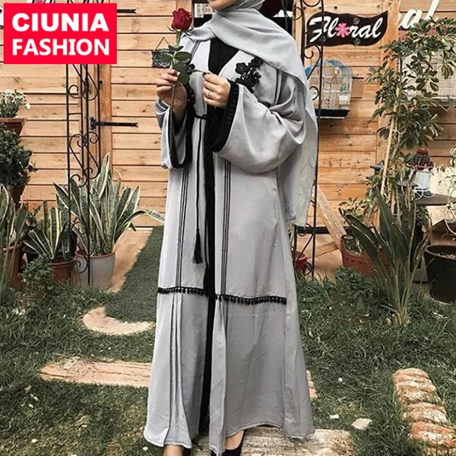 1584# Modest Qatar Muslim Dress Flare Sleeve Plus Size Burqa Jilbab Islamic Clothing Lace Women Robe Dubai Abaya 
1584# Modest Qatar Muslim Dress Flare Sleeve Plus Size Burqa Jilbab Islamic Clothing Lace Women Robe Dubai Abaya