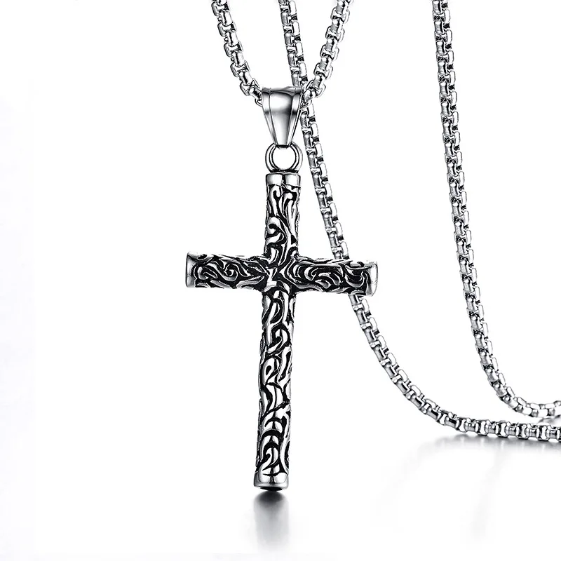 2022 Stainless steel carved retro cross necklace European and American popular jewelry new titanium steel chain pendant
2022 Stainless steel carved retro cross necklace European and American popular jewelry new titanium steel chain pendant