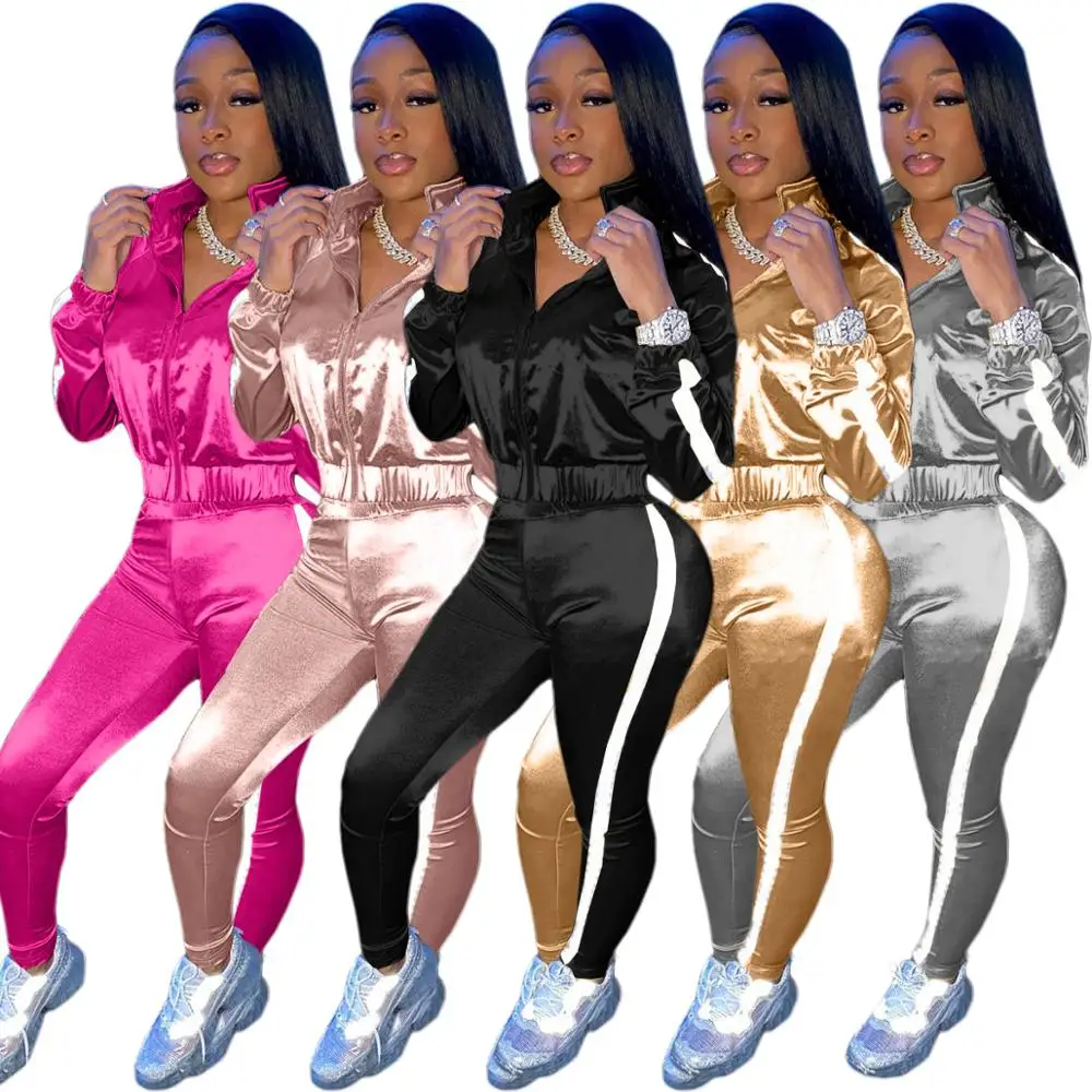 Side Strip Reflective Women's Tracksuits 2 Piece Set Women Sportswear Women Sets Two Piece, 5 colors
Side Strip Reflective Women's Tracksuits 2 Piece Set Women Sportswear Women Sets Two Piece, 5 colors