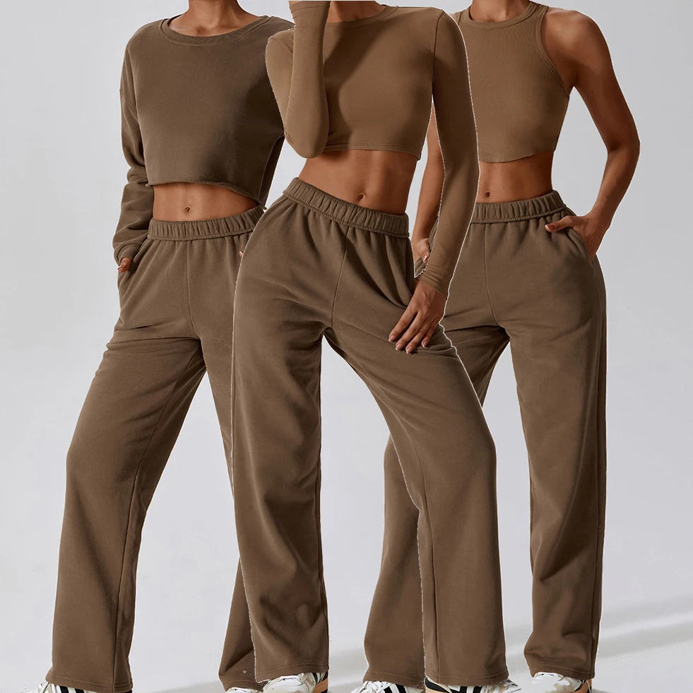 YIYI Autumn With Fleece Jogger Pants 4pcs Workout Sets High Quality Warm Gym Fitness Sets Fashion Tops Women Gym Clothes Set
YIYI Autumn With Fleece Jogger Pants 4pcs Workout Sets High Quality Warm Gym Fitness Sets Fashion Tops Women Gym Clothes Set