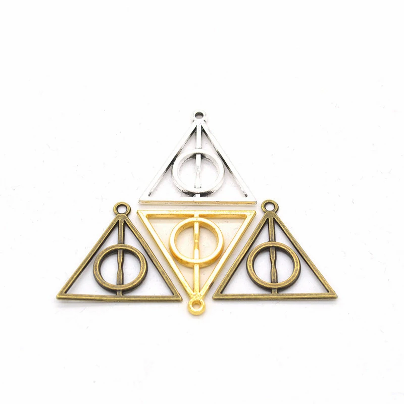 

Triangle Round Movies Harry Potter Death Tool Designer Deathly Hallows Charms For Diy Bracelets Jewelry Making Bulk, Antique silver,antique gold,antique bronze,gold