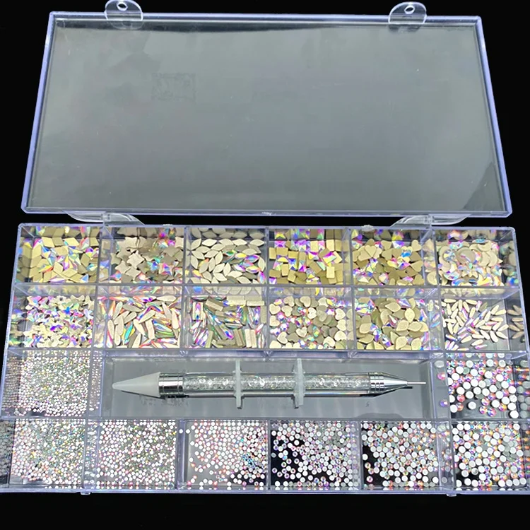 Jewelry Nail Supplies Multi Shape Glass Crystal Diamond Decoration Design Nail Stone crystal With Box, Many different colors to choose
Jewelry Nail Supplies Multi Shape Glass Crystal Diamond Decoration Design Nail Stone crystal With Box, Many different colors to choose