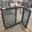 Factory made doorwin black aluminum double glass casement windows