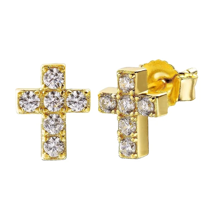 Hip Hop stud sterling silver 925 jewelry women earring 14K gold earring diamond collection CZ iced cross earrings for men
Hip Hop stud sterling silver 925 jewelry women earring 14K gold earring diamond collection CZ iced cross earrings for men