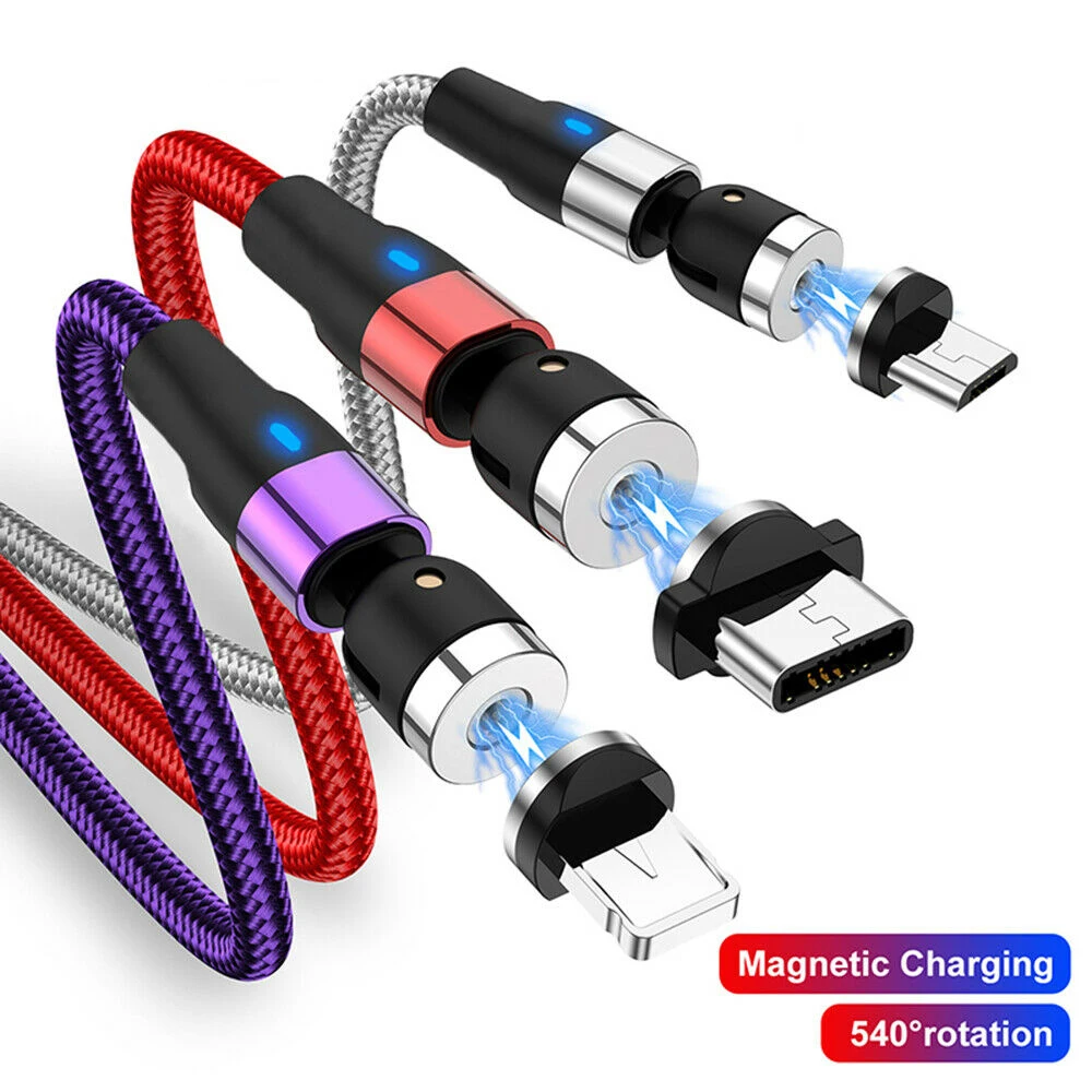 USLION 3 in 1 2M strong magnetic wire 540 rotating magnetic cable Type C Micro Round fast charging Cable iphone charger, Black/red/silver/purple
USLION 3 in 1 2M strong magnetic wire 540 rotating magnetic cable Type C Micro Round fast charging Cable iphone charger, Black/red/silver/purple