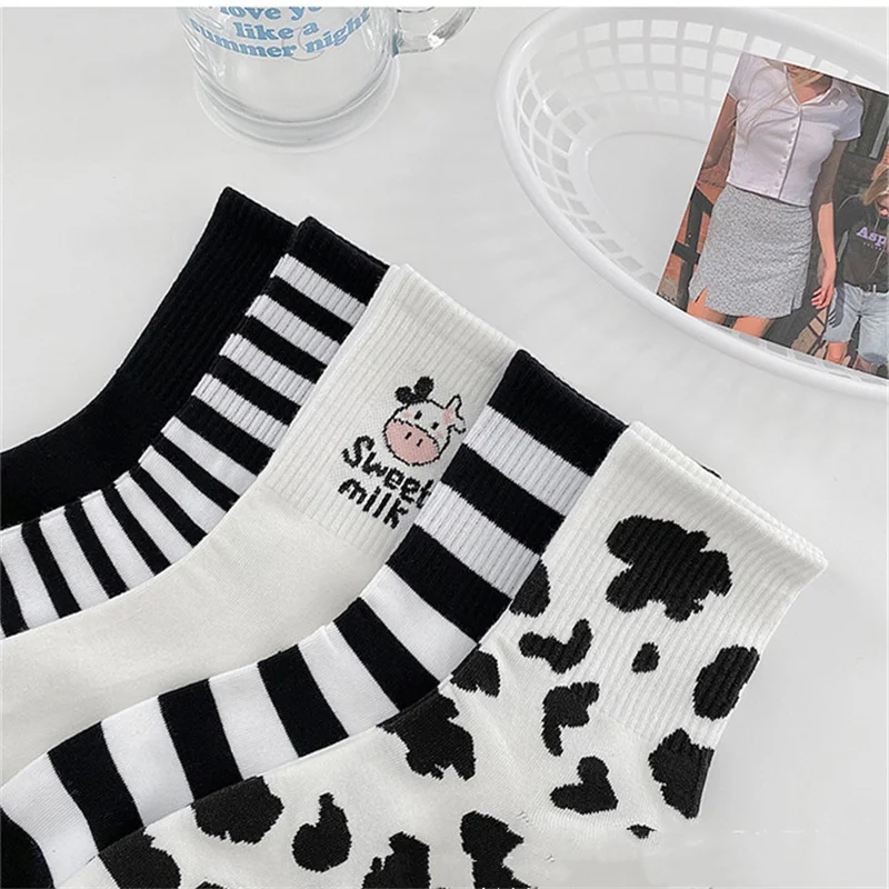 Cute Japanese Cartoon Cow Striped Socks Women Girl Casual Striped Cotton Tube Socks, 5 colors
Cute Japanese Cartoon Cow Striped Socks Women Girl Casual Striped Cotton Tube Socks, 5 colors